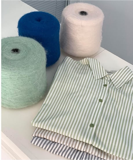 stripe over shirt/3color