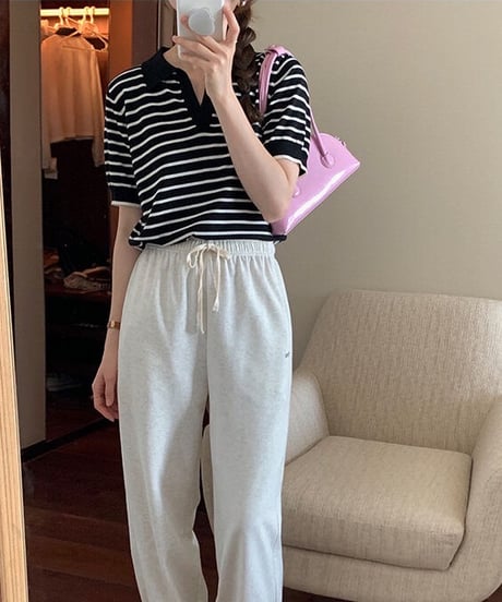 border skipper knit tee/2color