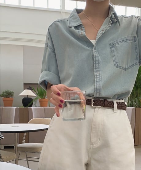 light denim shirt (half sleeve)