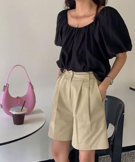 tulip sleeve blouse(half sleeve)/2color(ネコポス)