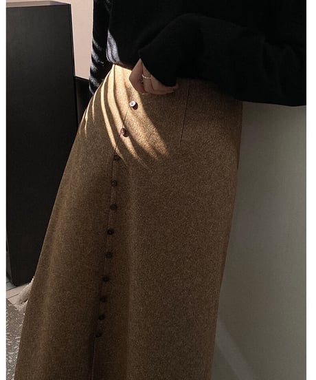 front button skirt/2color