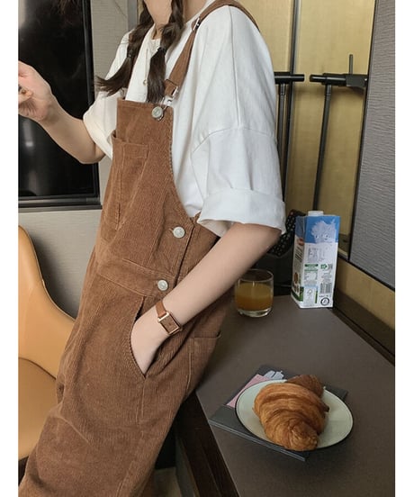 11w corduroy overall/2color