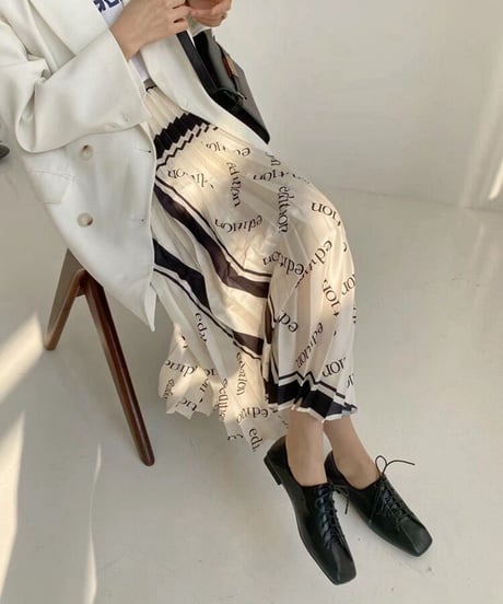 lace up flat shoes/3color