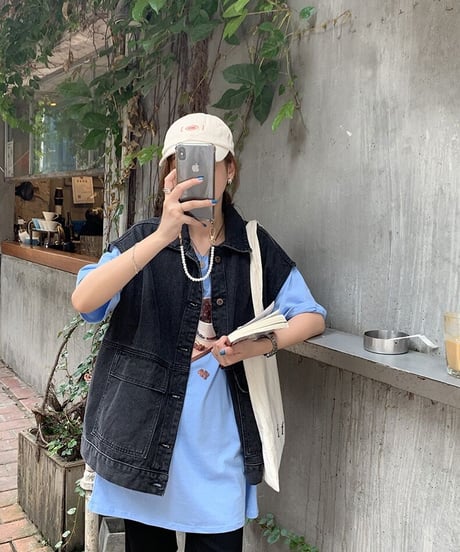 denim over vest/2color