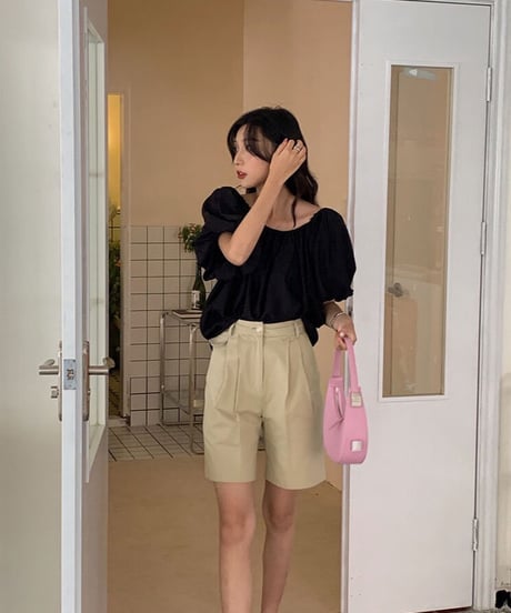 tulip sleeve blouse(half sleeve)/2color(ネコポス)