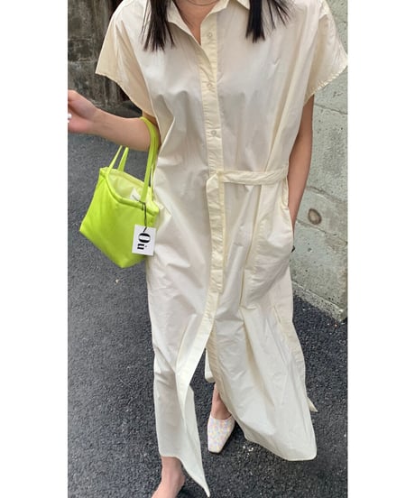 french sleeve long shirt dress/2color