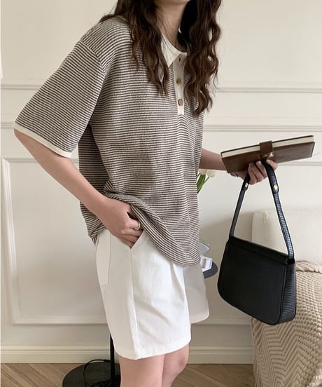 border polo summer knit/3color