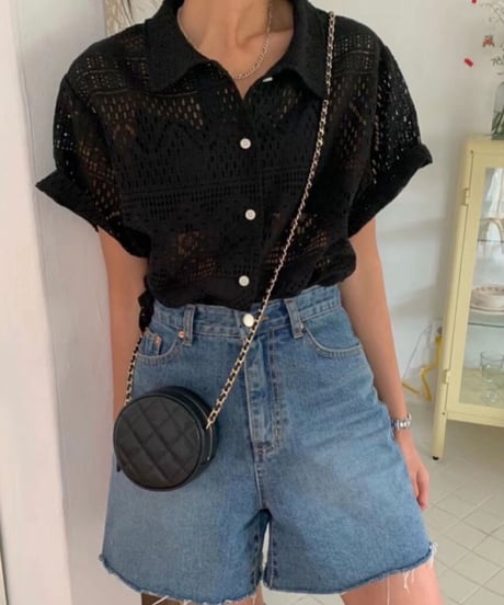 lace summer shirts/2color(ネコポス)