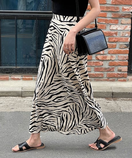 zebra long skirt