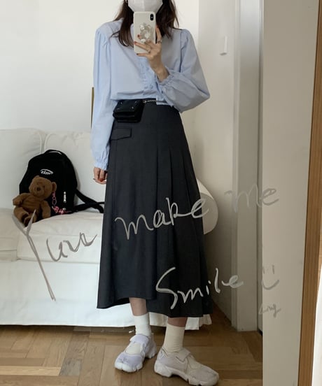asymmetry design skirt/2color