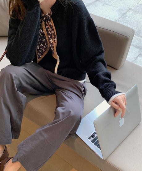[OUTLET]scarf knit cardigan/3color