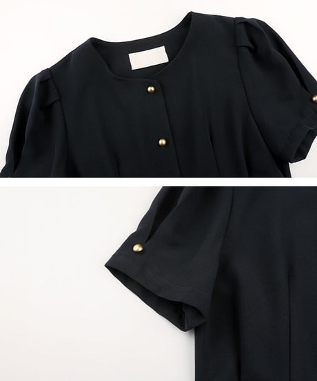 front button classic dress(half sleeve)/2color