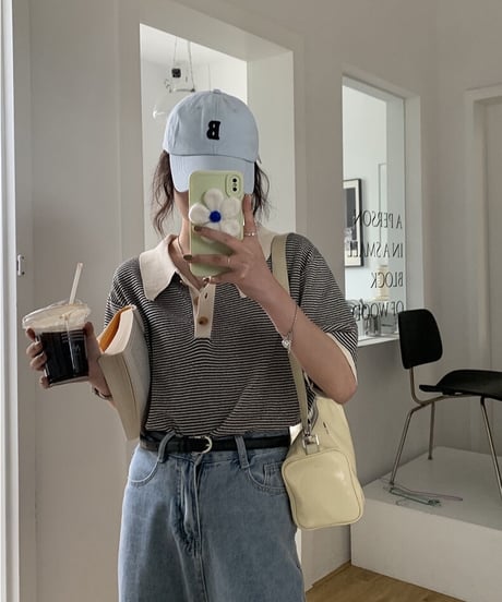 border polo summer knit/3color
