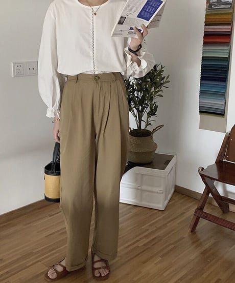 cotton simple blouse/2color(ネコポス)