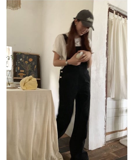 black denim salopette
