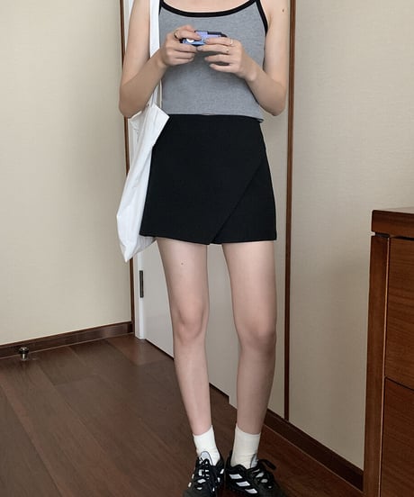 wrap design short pants/2color