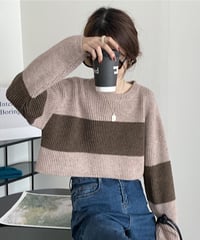 [OUTLET]short knit pullover