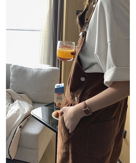 11w corduroy overall/2color