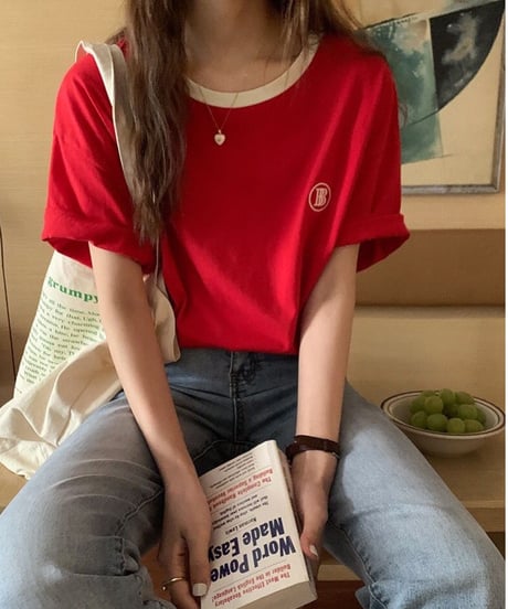 one point color T-shirt/2color(ネコポス)