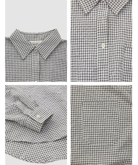 gingham check daily shirt/2color