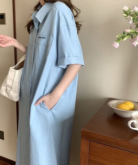 light denim shirt OP(half sleeve)