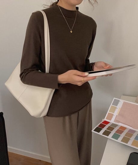 mock neck color knit/11color