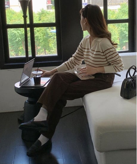 brown straight denim