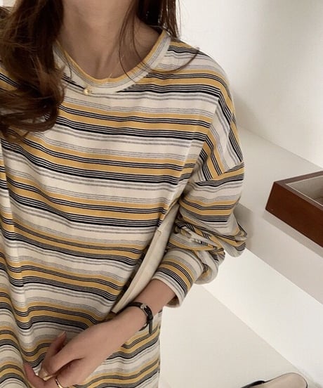 [OUTLET]random border big long-T
