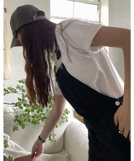 black denim salopette