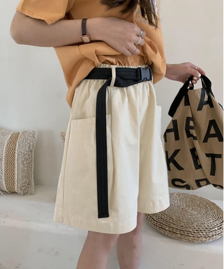 half work pants & belt/3color