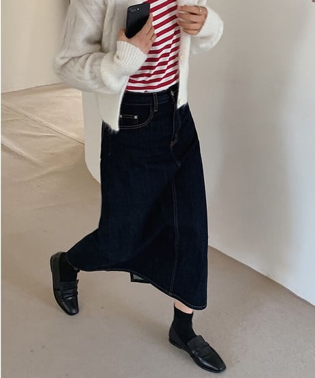 indigo denim skirt