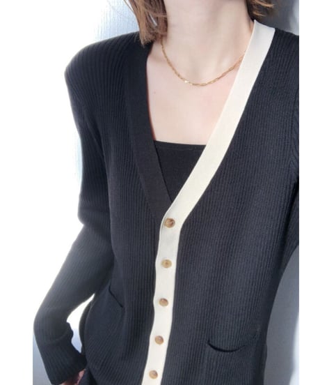 （Set up）bi-color middle cardigan & camisole/3color