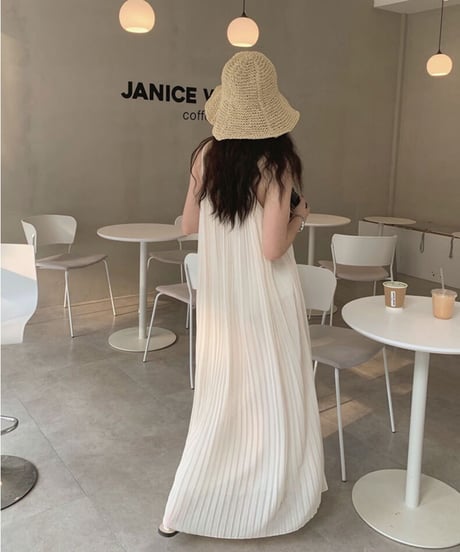 chiffon pleats camisole OP/2color