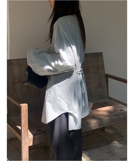 cotton linen long blouse/3color