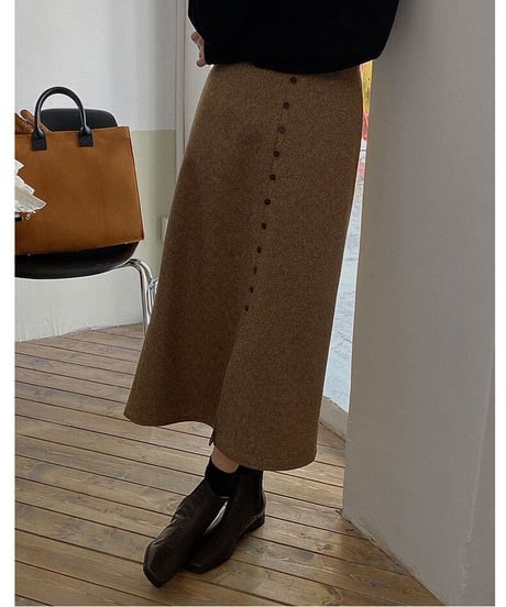 front button skirt/2color