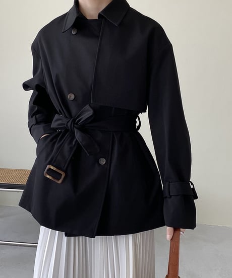 back button short trench coat/2color