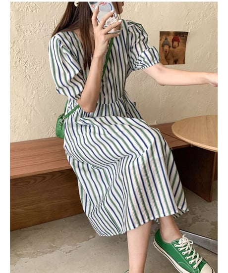 [OUTLET]random stripe OP/2color