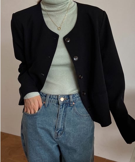no collar button jacket/3color