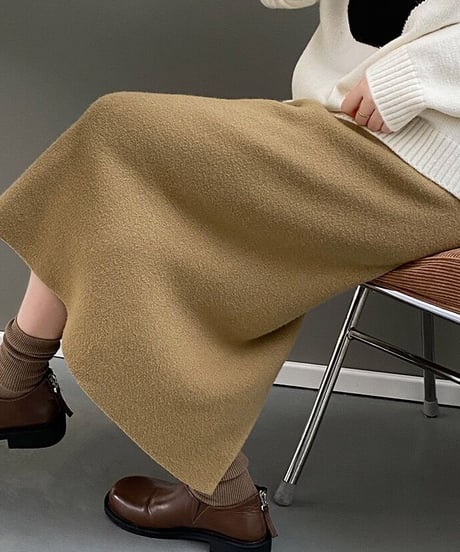 knit long skirt/4color