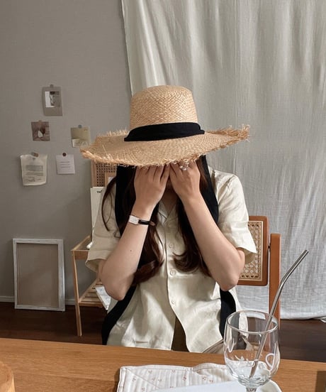 ribbon summer hat/3color