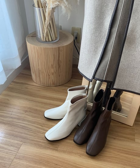 [OUTLET]eco leather short boots/3color