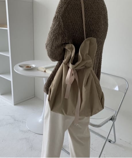 ribbon nylon tote bag/2color(ネコポス)