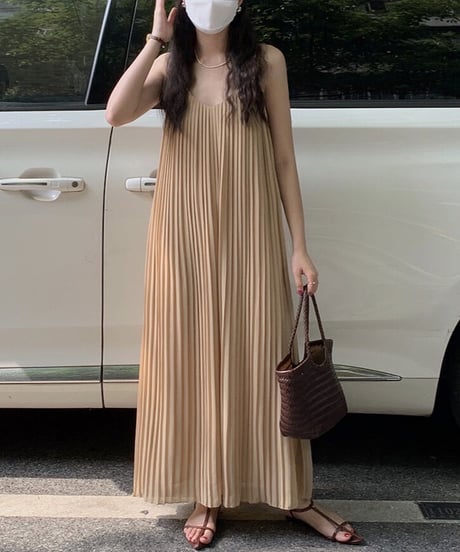 chiffon pleats camisole OP/2color