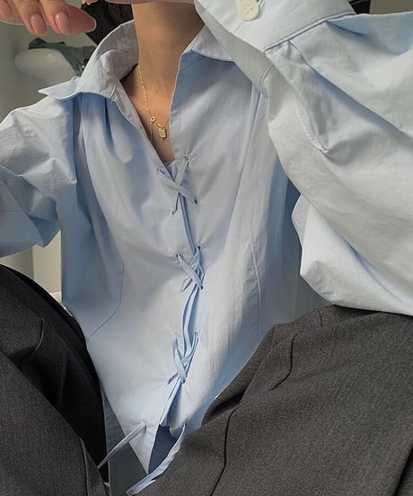 lace up design shirt/2color