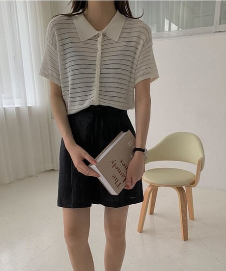sheer border shirt/2color