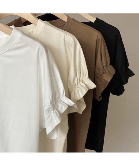 gather sleeve tee/4color(ネコポス)