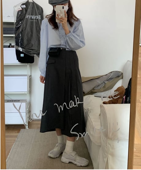 [OUTLET]frill volume sleeve blouse/2color