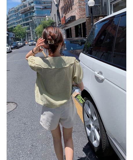 design collar ribbon blouse/3color