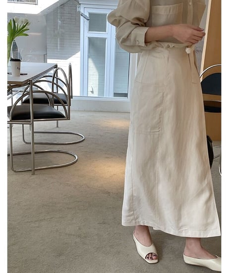 tencel wrap long skirt