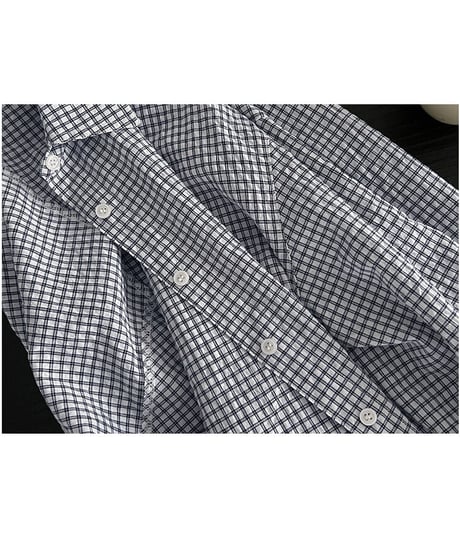 gingham check daily shirt/2color